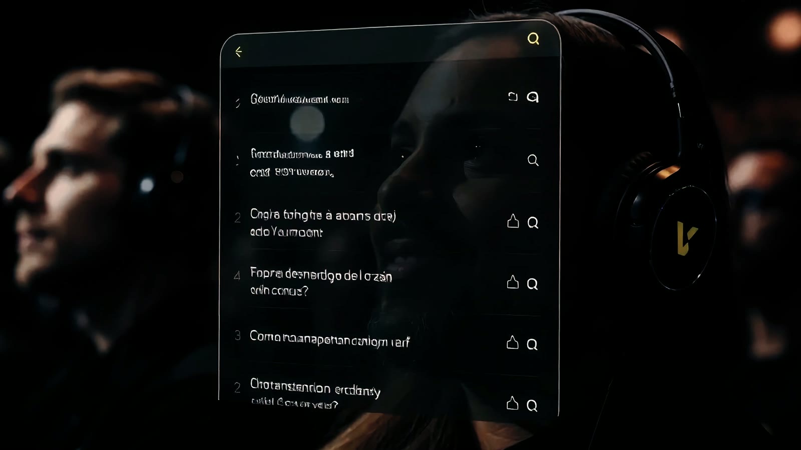 Audience questions ranked on screen